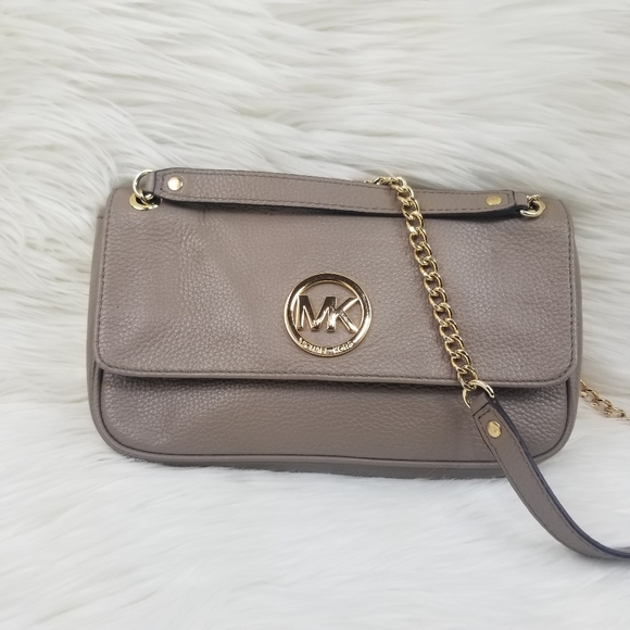 MK leather chain WOC wallet nude gold flap bag